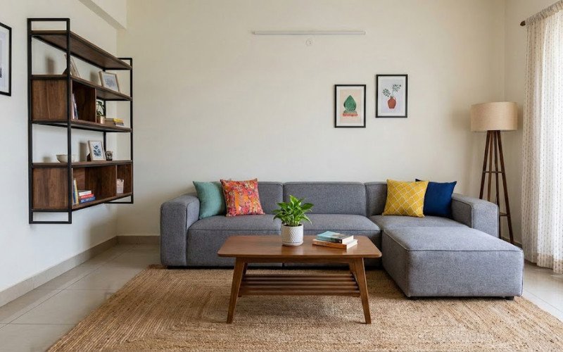 Affordable Modern Living Room Interior Design in India